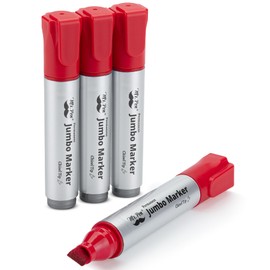 Mr. Pen- Jumbo Permanent Markers, 4 Pack, Red, Chisel Tip, Large Permanent Markers, Color Permanent Markers Set, Jumbo Markers, Permanent Markers, Huge Poster Markers Jumbo, Thick Markers