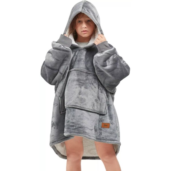 Degrees of Comfort Wearable Blanket Hoodie Jacket for Kids, Sherpa