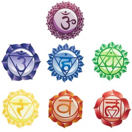Maydahui Chakra Vinyl Wall Stickers (Set of 7 Pieces) Yoga Meditation Wall Decal Health Aum Symbol Art Mantra Meditation for Home Decoration Yoga Studio Decor Yogi