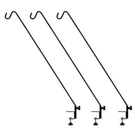 JCs Wildlife 48-Inch Heavy Duty Deck Hook with Non-Slip Clamp - Extended Reach Solid Steel Metal Deck Hook for Bird Feeders, Hanging Plants, Wind Chimes, Suet Baskets & More - 40 lbs Capacity (3-Pack)