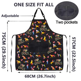 BNQL Dog Grooming Apron Cute Dog Apron Puppy Dog Waterproof Apron Dog Cooking Apron Dog Trainer Groomer Gifts Dogs Make Me Happy (i love dog apron)