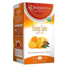 Davidson's Organics, Orange Spice, 25-count Tea Bags, Pack of 6