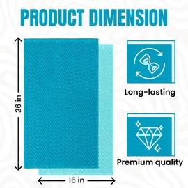 DecorRack 100% Cotton Kitchen Towels, 16" x 28" Absorbent Dish Towels, Chevron Weave Design, Sky Set (Pack of 4)