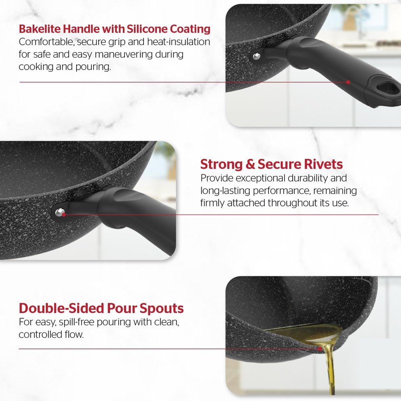 Sunhouse – 12 Inch / 30 cm Non-Stick Deep Frying