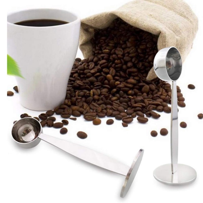 JINYONGXING 2 in 1 Stainless Steel Coffee Scoop Tamping Dual-Purpose