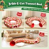 Christmas Cat Tunnel Bed Peekaboo Cat Cave Donut Under Christmas