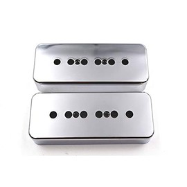 Chrome P90 Humbucker Pickup Covers for Electric Guitars Set of 2 Guitar Accessories (50-52mm)