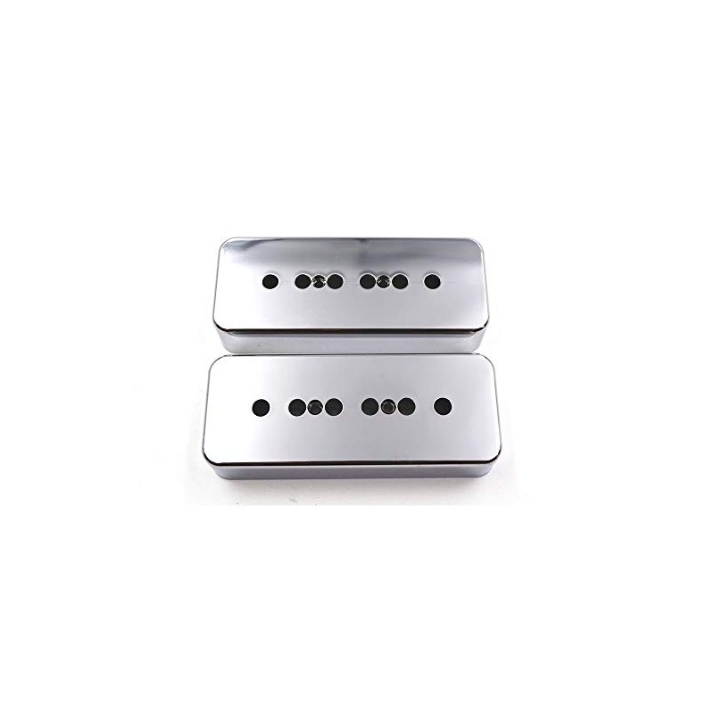 Chrome P90 Humbucker Pickup Covers for Electric Guitars Set of