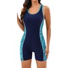 Halcurt Women's Athletic One Piece Swimsuit with Boyshort Racerback Sport