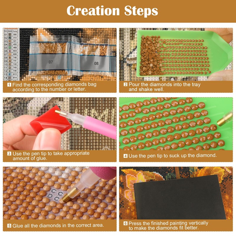 MXJSUA DIY 5D Diamond Painting Full Round Drill Kit Rhinestone