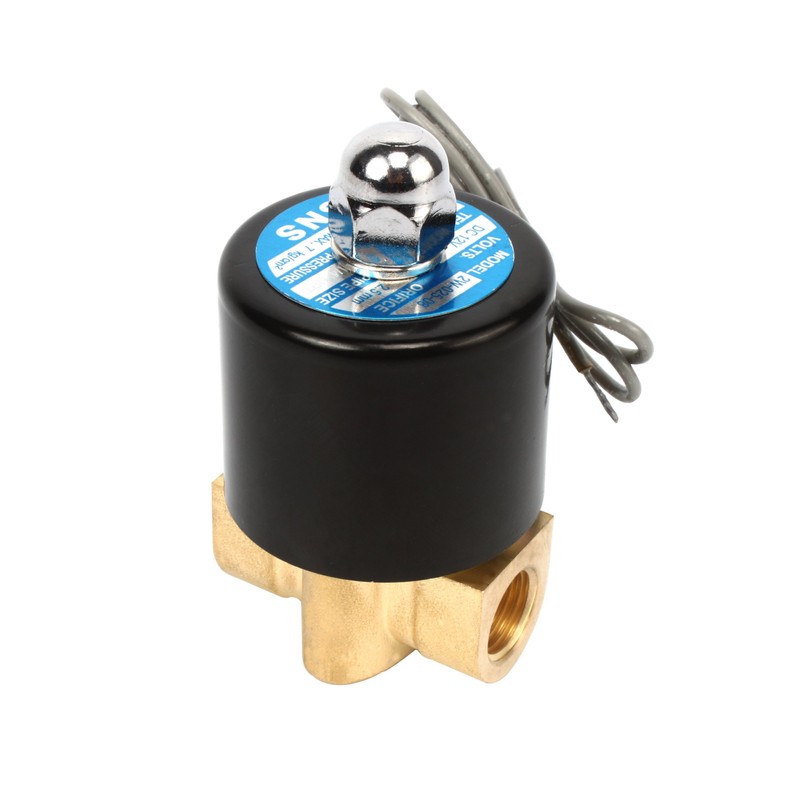 SNS 1/4"NPT DC12V Brass Electric Solenoid Valve Normally Closed Water,