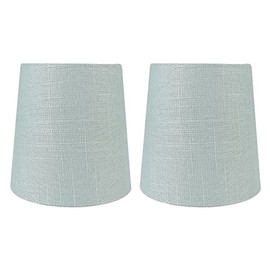 Meriville Set of 2 Capri Linen Clip On Chandelier Lamp Shades, 4-inch by 5-inch by 5-inch