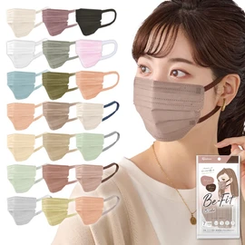 Iris Ohyama PK-BFC7MUC JIS Certified Masks, Non-woven Fabric, Pleated Mask, Regular Size, Bi-Color, Two-Tone Masks, Individually Packaged, Color Masks, Beauty Fit Masks, Autumn Masks, Cheek Masks, Skin-Tone Mask, Pack of 7, Ash Pink x Brown