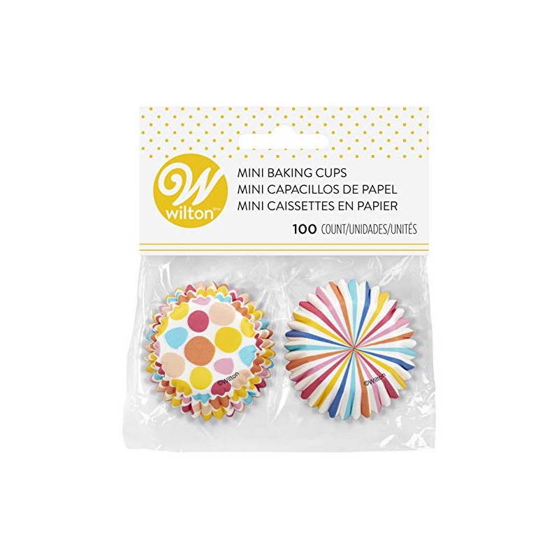 Mini Baking Cups-Dot Stripe 100/Pkg