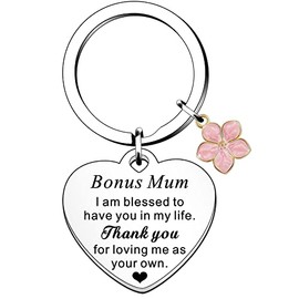HULALA Step Mum Keyring Gifts For Stepmum Mothers Day Christmas Birthday Bonus Mum I Am Blessed To Have You In My Life Thank You For Loving Me As Your Own