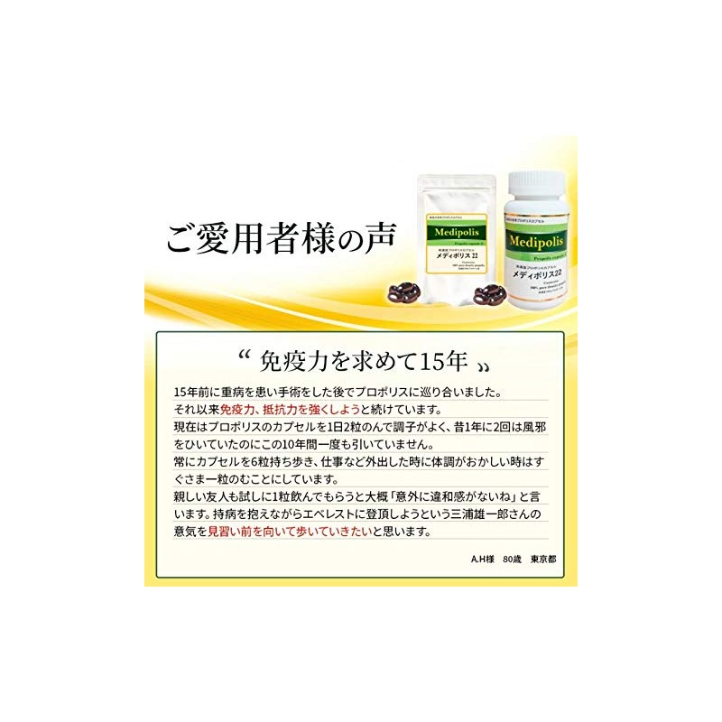 Propolis Capsule Supplement Grain [Medipolis 22] 120 Capsules Supplement