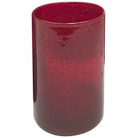 Artland Iris Seeded Ruby Glass 17 Ounce Highball Tumbler, Set of 6