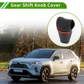 HOPESPANNER Universal SUV Gear Shift Knob Cover Stick Shifting Handle Protector Automotive Manual Leather 1 Pc Anti-Slip Black