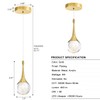 CHYING Gold Pendant Light Crystal LED Pendant Lighting Jellyfish Teardrop