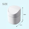 DIZLAS Tabletop Rotating Mini Trash Can with Lid, Small, White