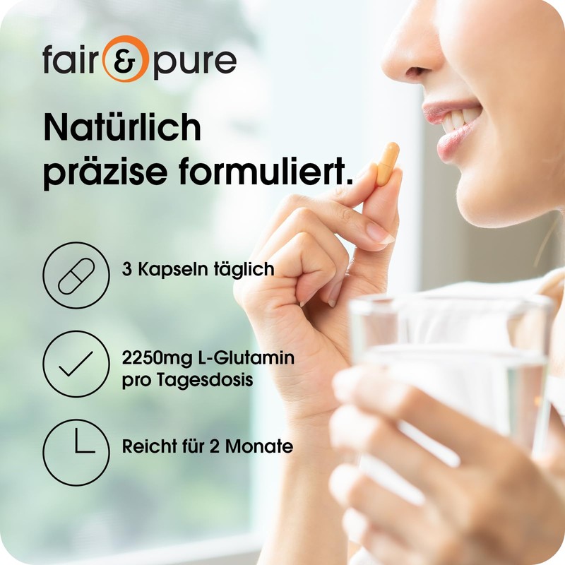 Fair & Pure L-Glutamine In Free Form, Bioavailable & Vegan