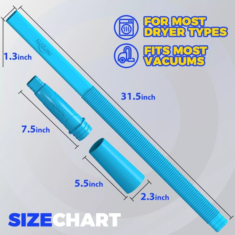 Holikme Dryer Vent Cleaner Kit Vacuum Hose Attachment Brush, Lint