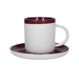 La Cafetiere Barcelona 300ml Coffee Cup & Saucer Plum