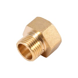 aqxreight - Accesorios reductores de plomería, conector de grifo de latón 1 / 2PT macho y 3 / 4PT rosca hembra adaptador reductor de buje hexagonal para tubería de agua de jardín