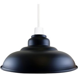 LEDSone Industrial Pendant Ceiling Light Shade, Retro Kitchen Pendant Ceiling Lights Vintage Metal Loft Bar Hanging Chandelier Lighting Rustic Pendant Lamp Shade (Black)