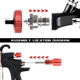 AEROPRO Tools 1.3mm Needle, Nozzle, Air Cap Set for A610 LVLP Spray Gun, Nozzle Set for Gravity Feed Air Spray Gun