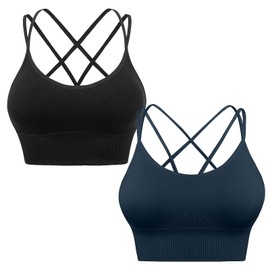 HANERDUN Women's sports bra, padded yoga bra, seamless, no underwire, provides good support, breathable strap design and medium strength for fitness, running, jogging