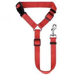 Pet Dog Cat Seat Belts, Car Headrest Restraint Adjustable Safety Leads Vehicle Seatbelt Harness (Red, 1 Pc)