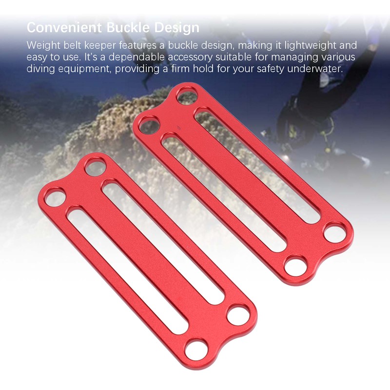 2PCS Weight Belt Keeper Aluminum Alloy 4 Hole Lightweight Dive