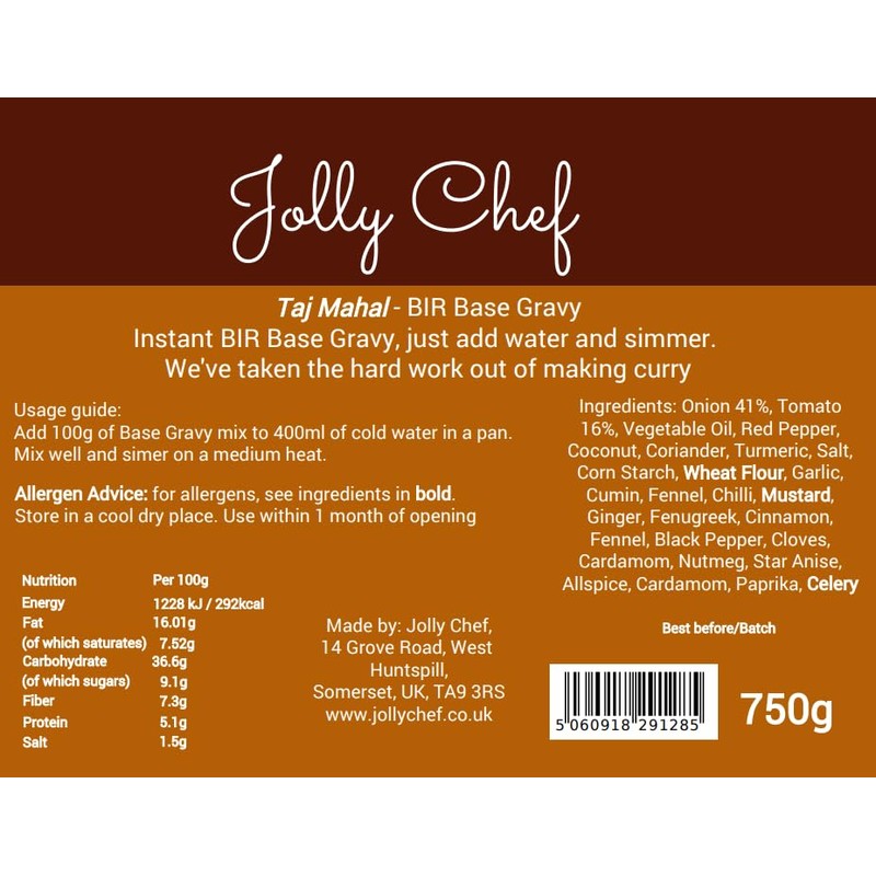 (BIR) Base Gravy for Curry 750g (Makes 3.7kg) | Make