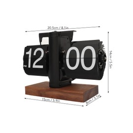 Hiraith Digitale Flip-Down-Uhr, Retro-Automatikdrehung, Batteriebetrieben, Mechanische Uhr Zuhause, Zimmer, Büro, Dekoration (Schwarz)