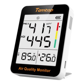 Temtop Air Quality Monitor PM2.5 Thermo-Hygrometer Digital Hygrometer Indoor Humidity Gauge for Home Office Humidity monitor for Bedroom, Livingroom S1-up