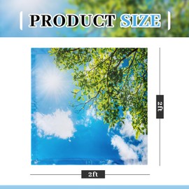 VIHOSE 4 Pcs 2 x 2 Feet Fluorescent Light Covers for Ceiling Lights Classroom Light Covers for Reducing Harsh Glare Flicker Magnetic Light Filters for Office Classroom Home Drop Ceiling (Sky Leaves)