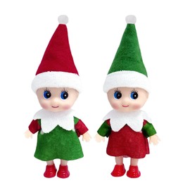 2pcs Mini Baby Elves Christmas Elf Baby Dolls for Girls Boys,Cute Little Elfs Twins Tiny Christmas Dolls Elf Accessories,Girl Elf Small Elf Baby Doll Elf Novelty Gift for Kids Xmas Stocking Stuffers