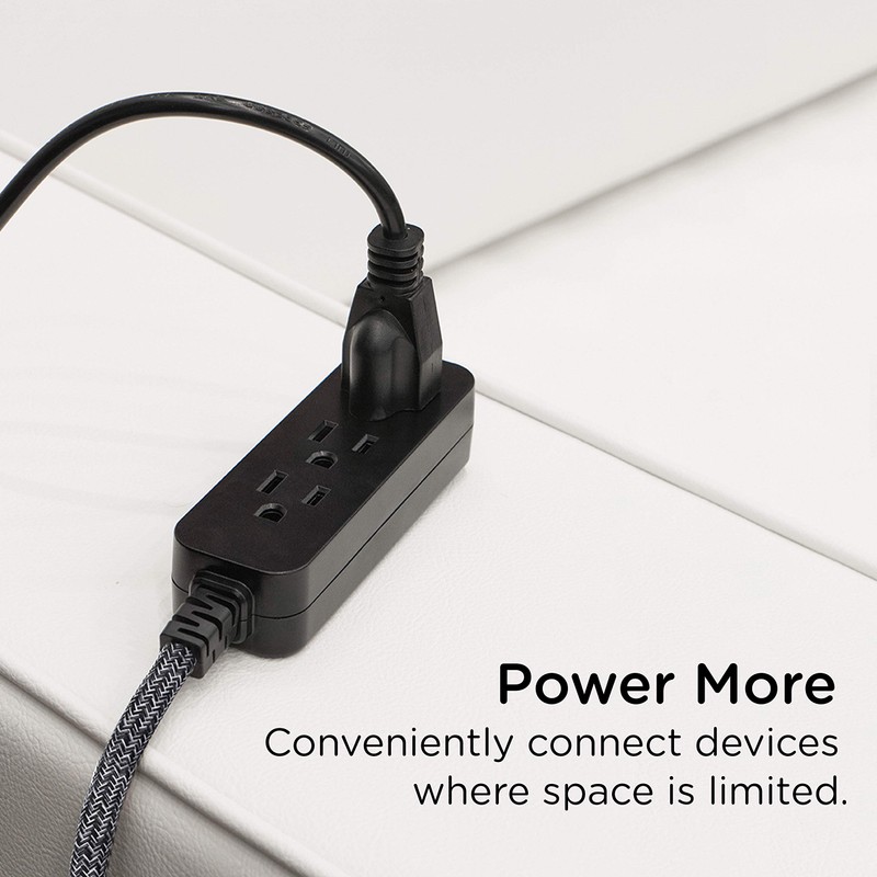 Cordinate 3-Outlet Power Strip Extension Cord with Multiple Outlets 15