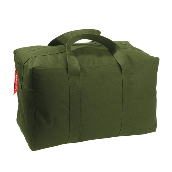 ARMYU Military Canvas Parachute Cargo Carry Bag - Large (24" x 15" x 13") Olive Drab