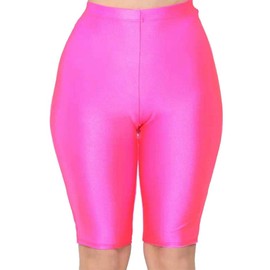 PESION - Pantalones cortos de yoga para mujer con licra sexy, Rosado, Large