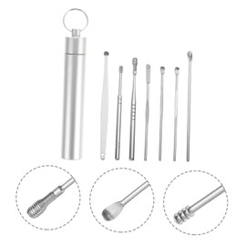 Beavorty 7 Pcs Polished Stainless Steel Ear Wax Cleaning Tools Set with Portable Storage Tube for Home and Travel Durable Rustproof Ear Picks for Earwax Removal