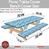 memKiya 6Ft Picnic Table Cover with Bench Covers 72×30 Inches