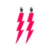 WIcked Cosutmes Adult 80's Neon Pink Lightning Clip On Earings