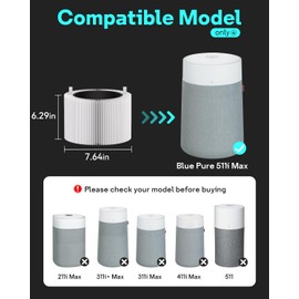 Leemone 511i Max Filter Replacement Compatible with Blue Pure 511i Max Air Puri-fier, Blue Pure F5MAX, 2 Pack