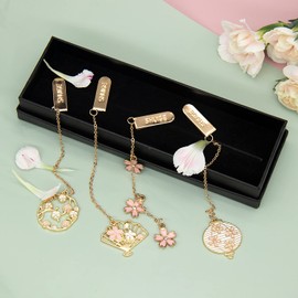 SELBATON Metal Flower Bookmark Set, Bookmark Gift for Women Mother's Day, Girlfriend and Friend Graduation, Teacher's Day, Thanksgiving, Cute Bookmarks Gift, Bookmarks for Book Lovers