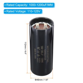 PATIKIL Motor Start Capacitor, 5 Pcs 1000-1200uF/Mfd 110-125V 50/60Hz CD60 Run Capacitor Motor Round Starting Capacitor for Electric Motor Starts Running