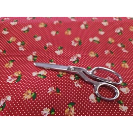 NA Crepe Fabric Abstract Small Roses and Polka Dots  Contemporary By the Yard