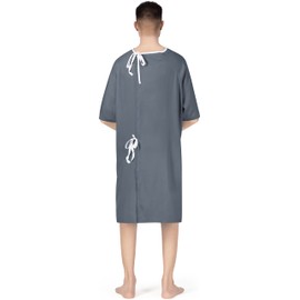 Utopia Care Men's Hospital Gown Soft and Comfortable Patient Gown X-Small-Small Charcoal Grey