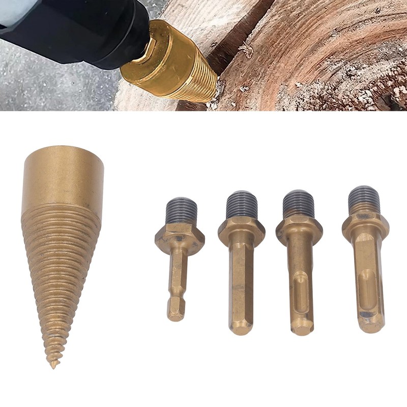5Pcs Firewood Drill Bit 32mm Wood Log Splitter C45 Steel